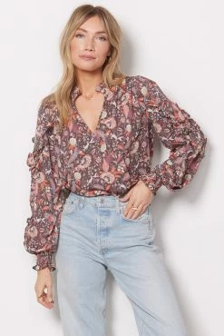 Clara Ruffle Trim Blouse -Fashion Clothing & Accessories wbl118450 e sl 5