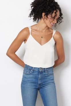 Kyle V Neck Cami -Fashion Clothing & Accessories wcm116448 e sl ivory 5